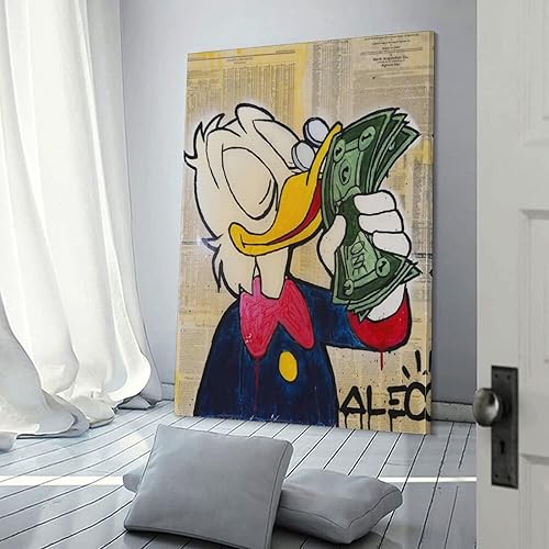 Miniatura 3 de JFU Alec-Monopolys - Póster de dinero con olor a olor, pintura decorativa en lienzo, arte de pared, para sala de estar, dormitorio, 16 x 24 pulgadas