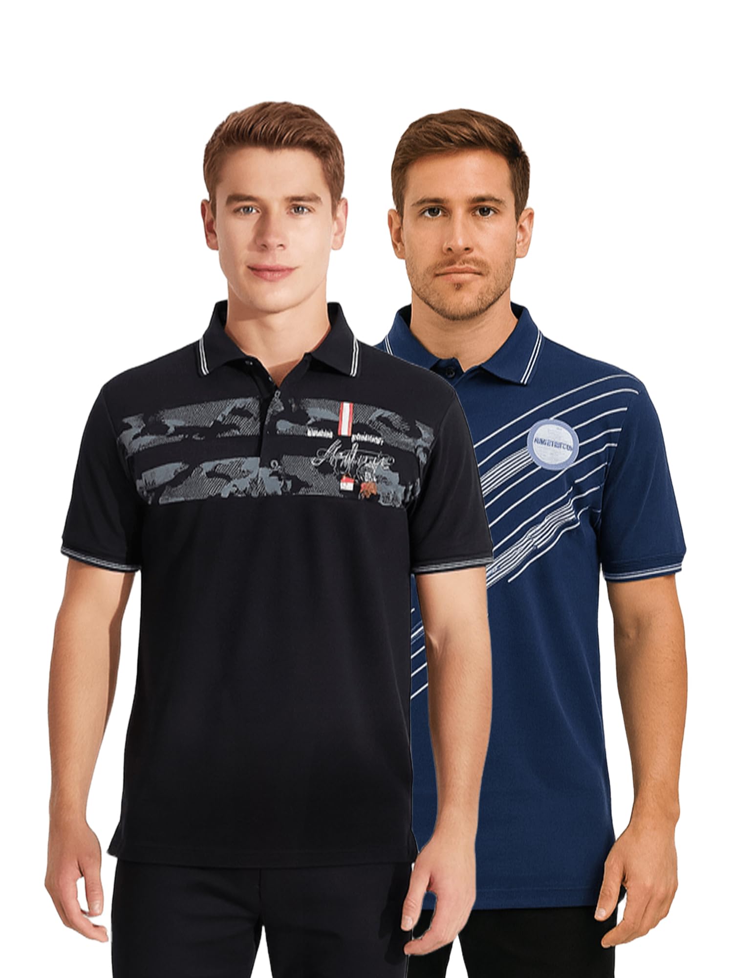 dollar Pack of 2 Men's Cotton Polo T-Shirt with Classic Collar-picture-43