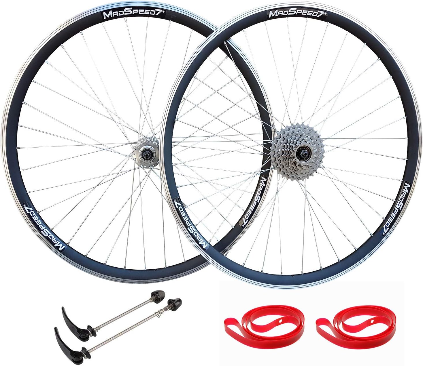 QR 26" MTB Bike Wheel Set Disc Rim Brake 8 speed Sealed Bearings Hub
