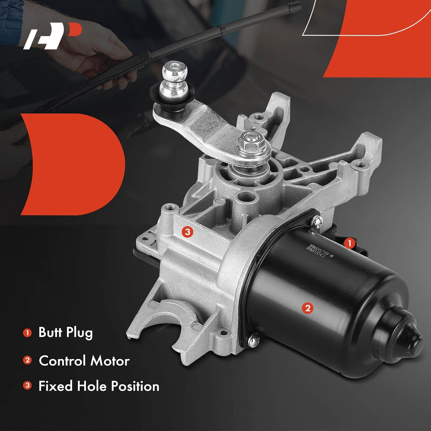 A-Premium Front Windshield Wiper Motor Compatible with Chevy, Oldsmobile & Pontiac Models - Cavalier 2003-2005, Alero 2003-2004, Grand Am 2003-2005, Sunfire 2003-2005, 5-Pin