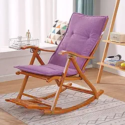Cadeira Reclinável Cadeira De Balanço Cadeira Relaxante De Jardim Macia E Grossa Espreguiçadeira Cadeira De Pátio Estofada Com Gravatas Assento Antiderrapante Cadeira De, C, 120 x 48 cm