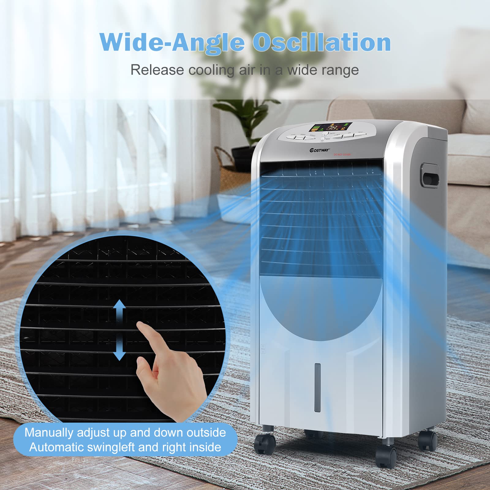 Costway Evaporative Air Fan 3-in-1 Evaporative Air Cooler With 12H