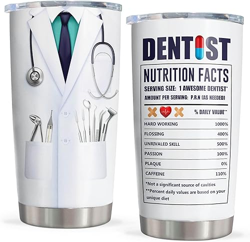 Vaso de regalo para dentistas de 20 onzas, regalos de dentista para mujereshombres, regalos dentales para compañeros de trabajo, asistentes de