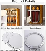 Vista 5 de Zapatero giratorio vertical, organizador de armario de torre de zapatos Giratorio 360 esquina de entrada, estante redondo para zapatos, organizador