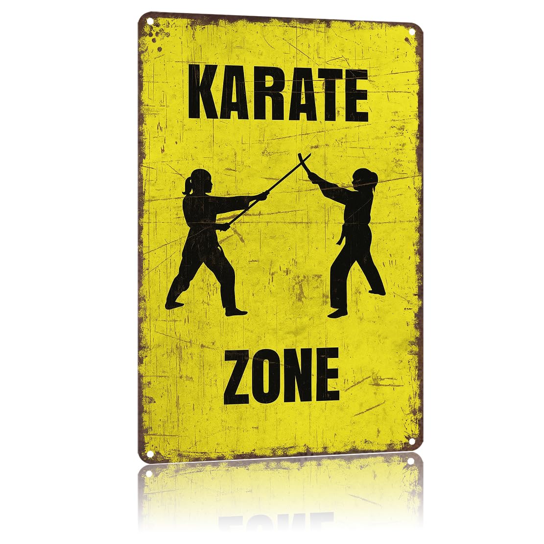 KWQDOZF Funny Metal Signs Poster 8x12inch Karate Zone Aluminum Sign Wall Art For Home Room Bedroom Office Decor
