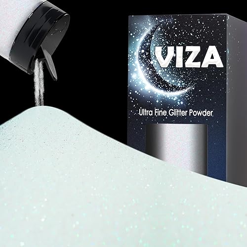Viza Polvo iridiscente de purpurina ultra fina, 7.8 onzas7.76 oz de purpurina de resina roja colorida para manualidades, copos de lentejuelas