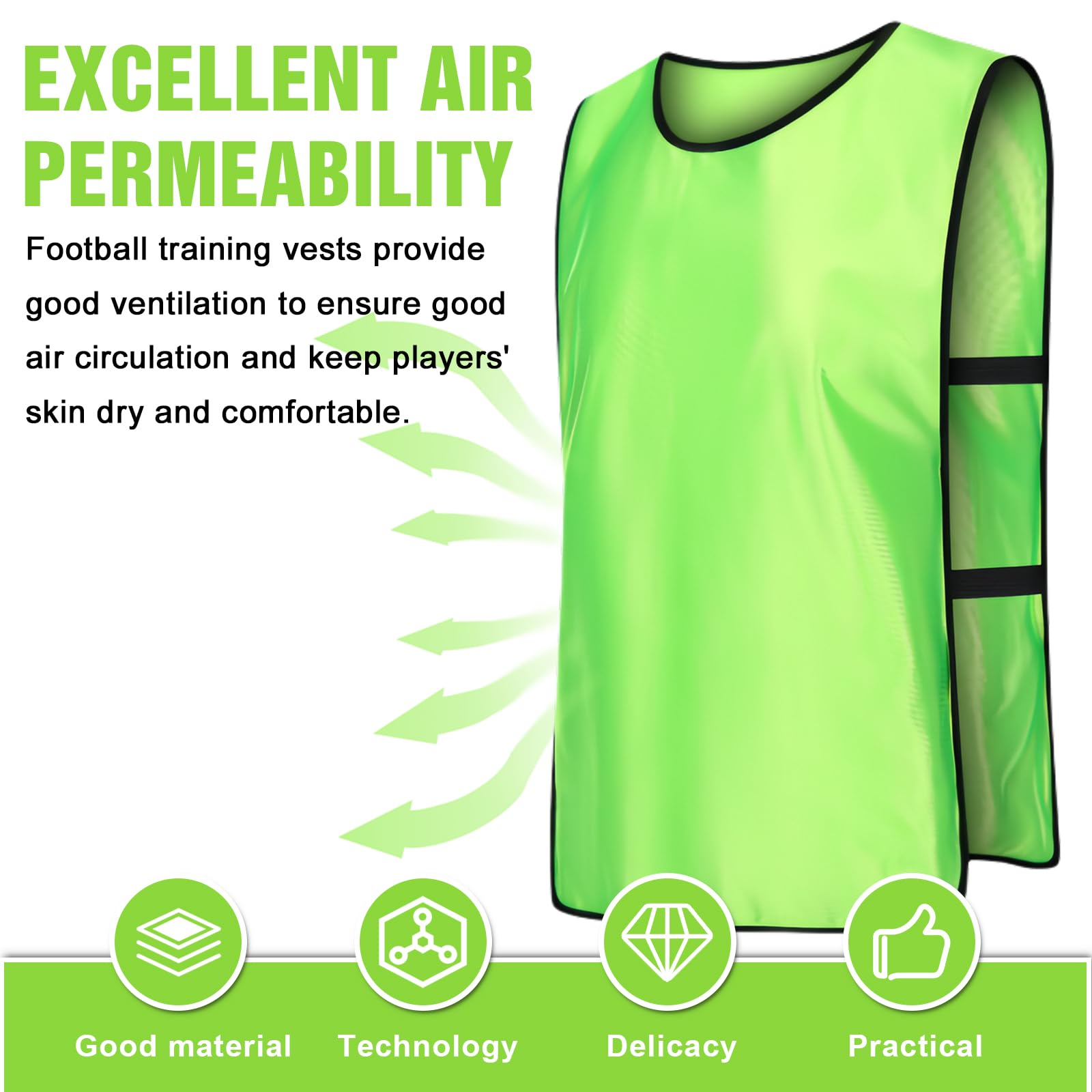 Chasubles D'entraînement Sport,12 Pièces 47 x 70cm Chasuble Football Adulte,Gilet De Sport Adultes,Chasuble De Entraînement Sport Pour Pratique Football,Rugby,Hockey,Basket,Femme,Homme