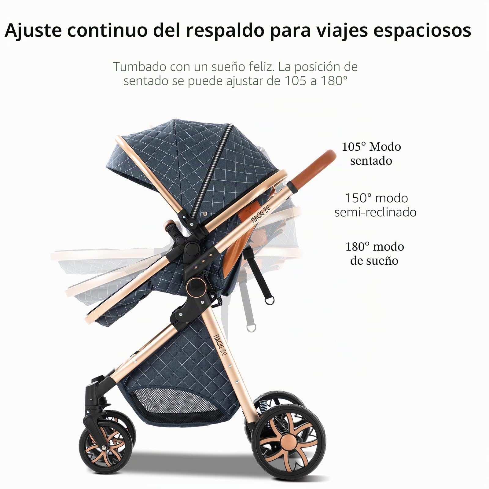 Carrito Bebe 3 en 1, Tejidos de Primera Calidad Carro Bebe 3 Piezas, Empuje Bidireccional Carros Para Bebes, Visión Abierta Silla Paseo Reversible (YV9 Black)