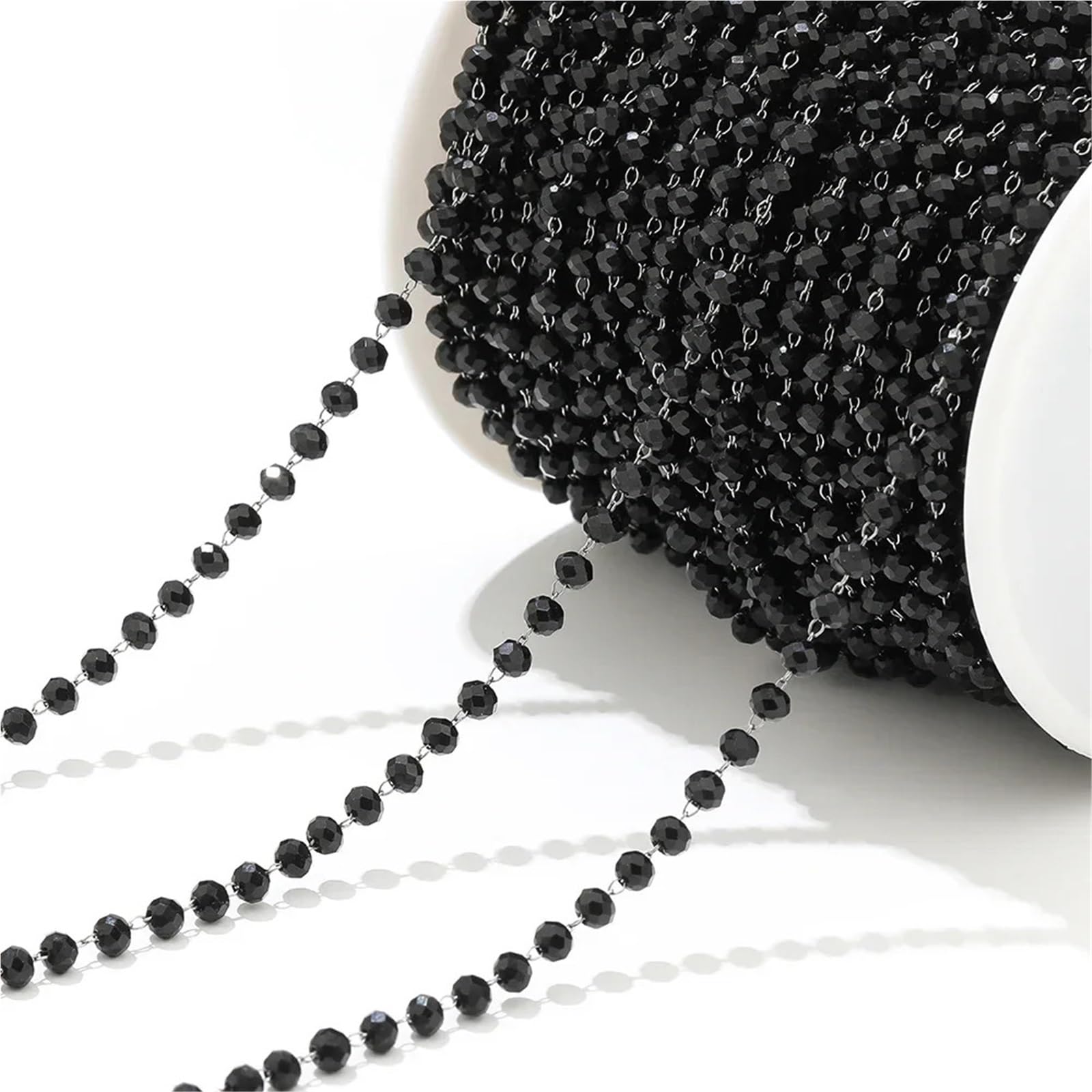 Chaîne à billes acier inoxydable 3mm noire fabrication collier DIY