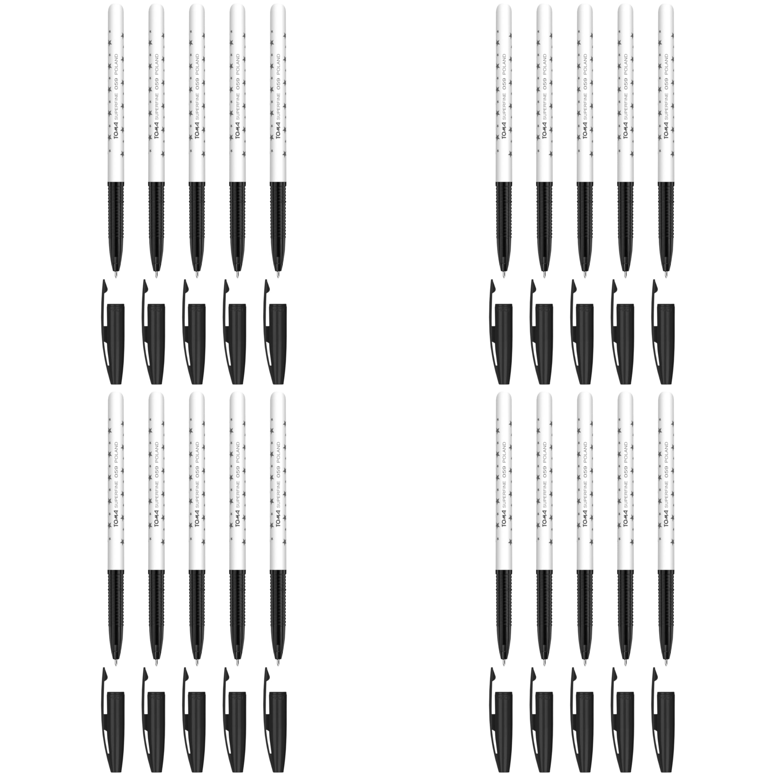 Ballpoint Pens, Smudge Free Ballpoint Pens, Extra Fine Point 0.5 mm, Ideal for School, Office, Everyday Use (Black, 20 Pens)