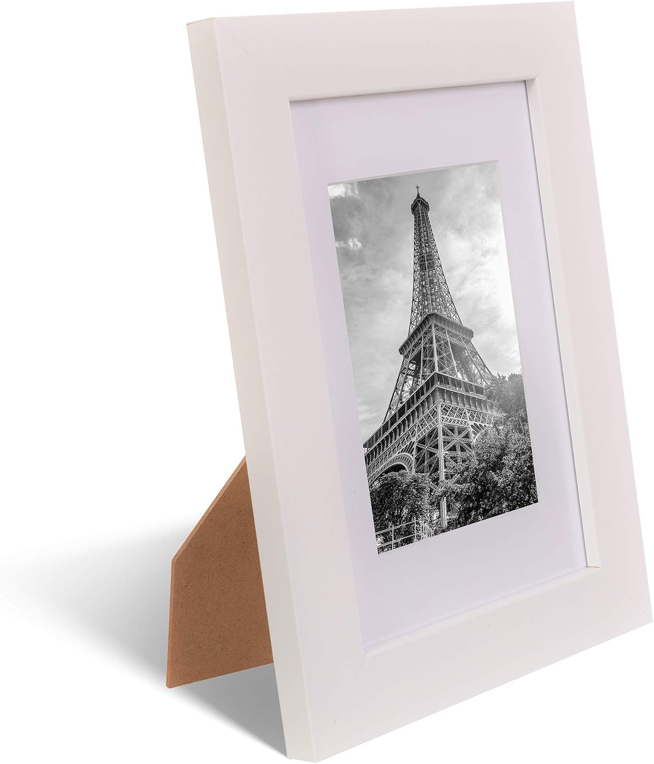 Fabian Clarke London® A5 Modern White Wooden Picture Photo Frame with White A6 Mount Includes Glass Front Hang Portrait or Landscape - Image 3