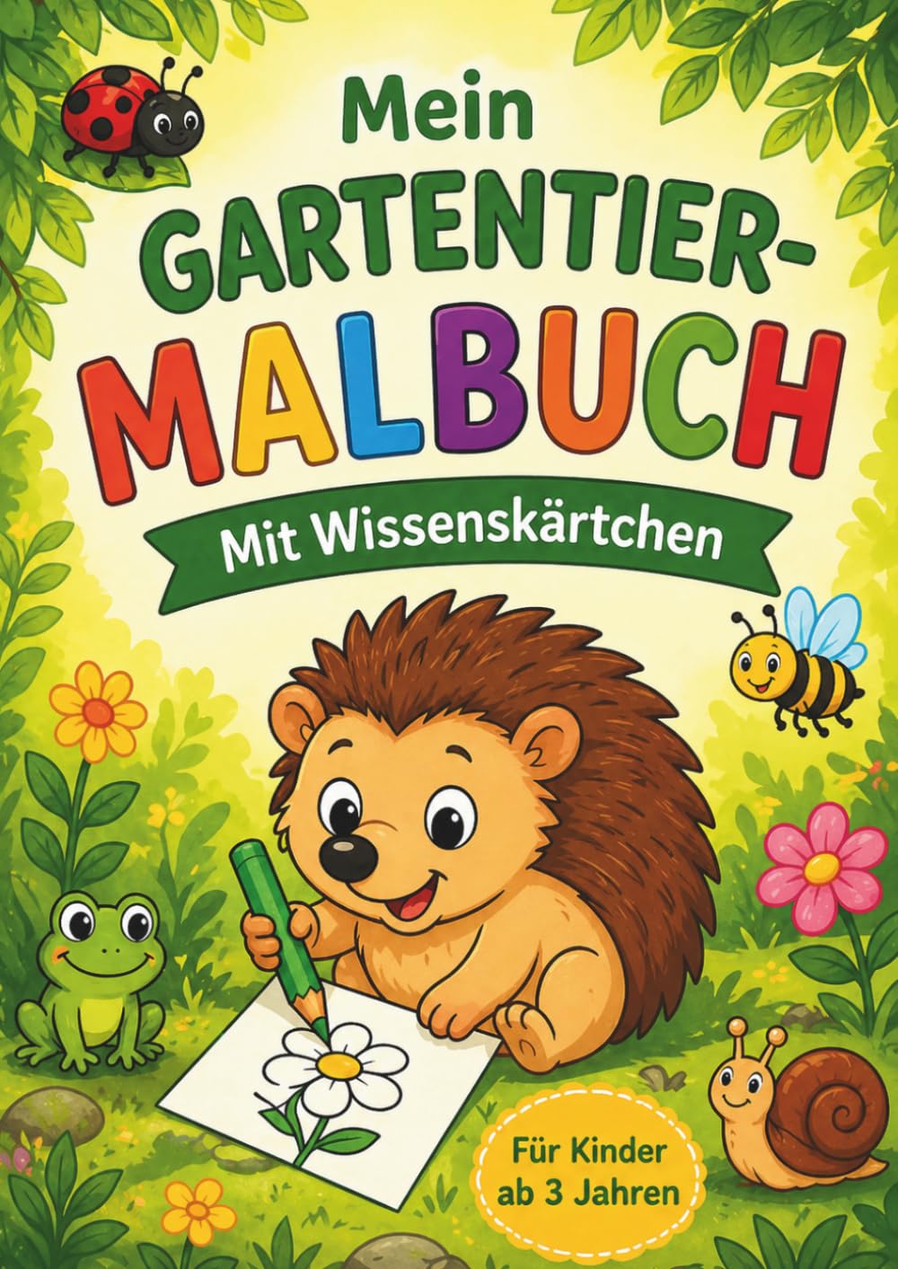 Mein Gartentier-Malbuch: Mit Wissenskärtchen für Kinder ab 3