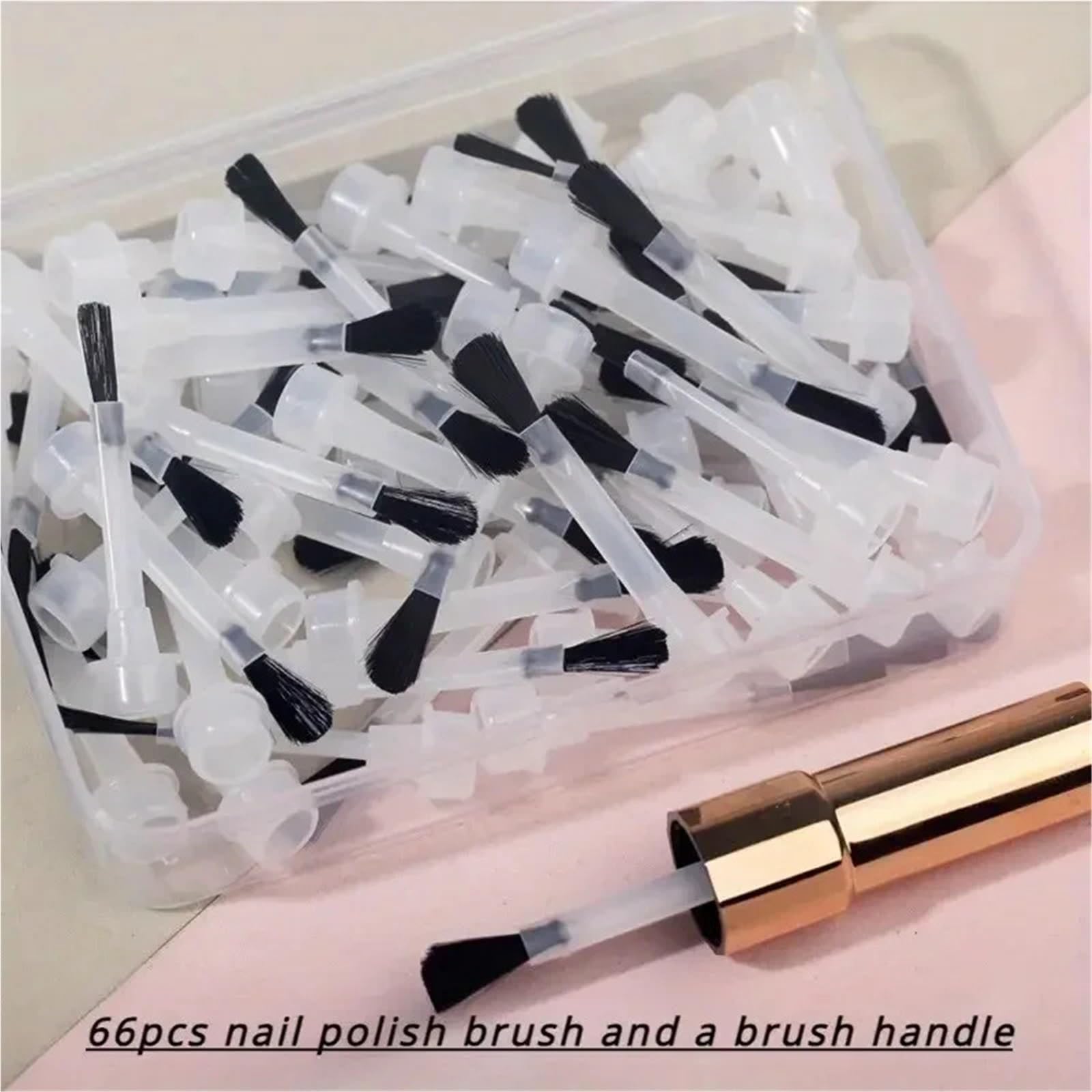 Pennelli unghie 66 pezzi/25 pezzi di pennelli for smalto for unghie, testine di ricambio, applicatori, strumenti for manicure per il Fai Da Te(66pcs set)