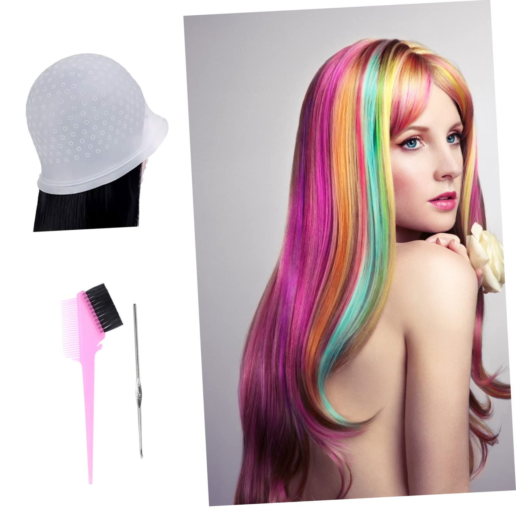 Didiseaon 11pezzi Kit per Tintura Capelli Cuffia in Silicone Ganci Riutilizzabili per Mèches Spazzola Clip e Scialle per Colorazione Fai da Te e Salone