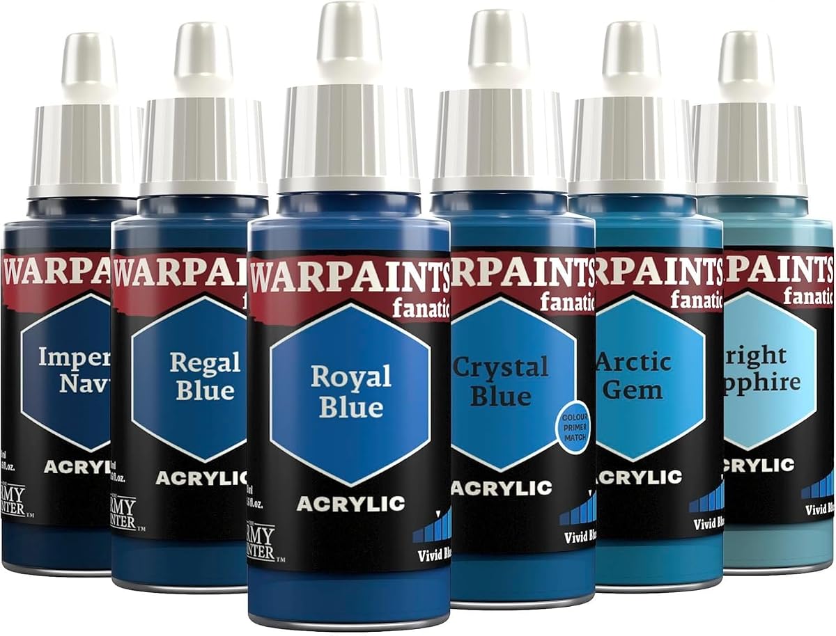The Army Painter, Tríada flexible fanática de Warpaints: Vivid Blues 6x18ml | Juego de pintura acrílica de calidad para modelos Hobby en miniatura para figuras Dnd y Warhammer 40K