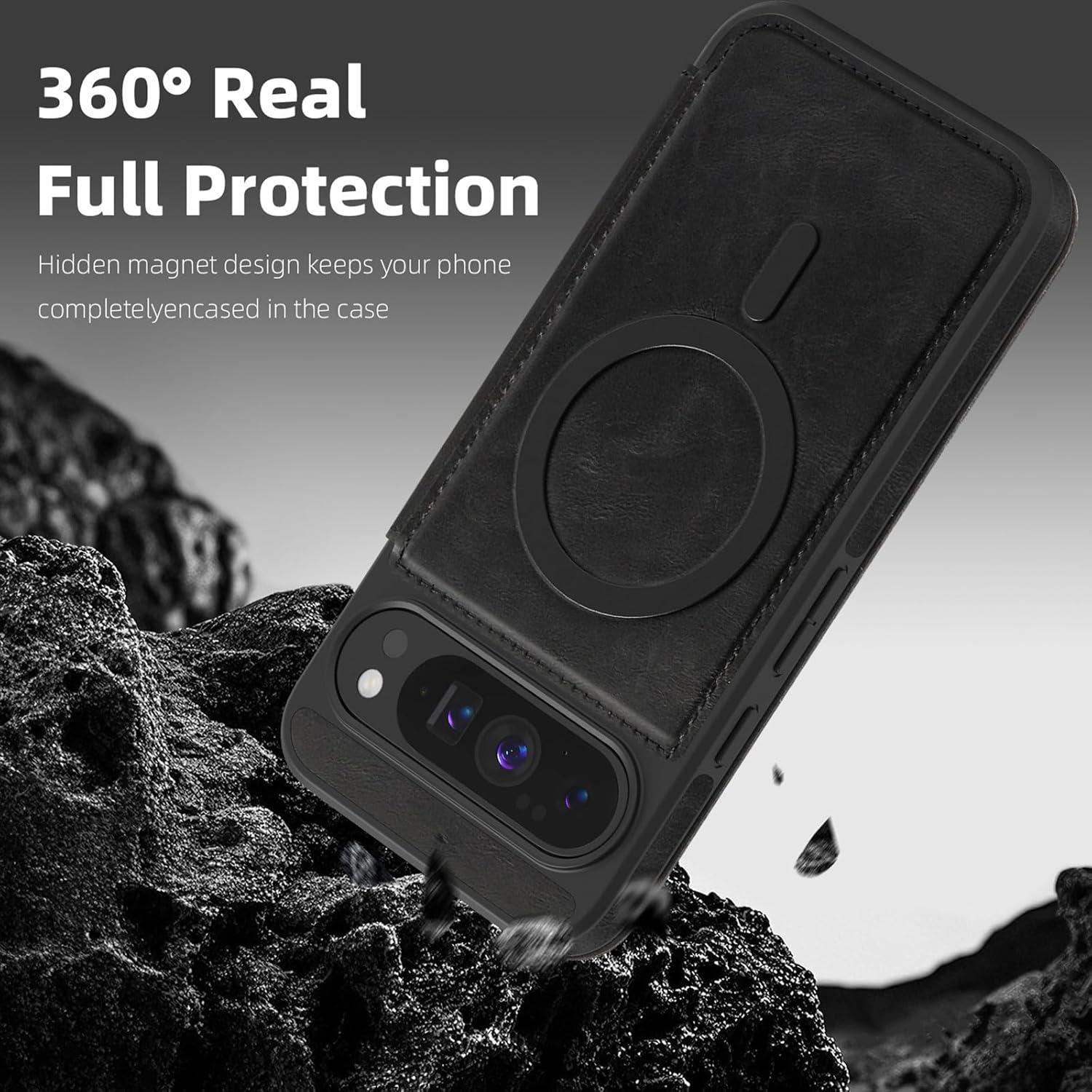 Magnetic Wallet Case for Google Pixel 10 Pro XL/10 PRO/10, Flip Full Body Protection Cover Folio Shockproof Retro Leather Case Shell,Brown,10