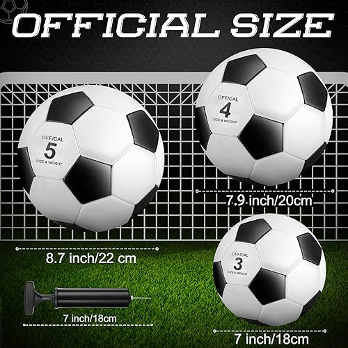 Miniatura 2 de 8 Pcs Sports Soccer Balls with Pump Size 3 4 5 Training Footballs for Kids Toddlers Teens Adults Soccer Players