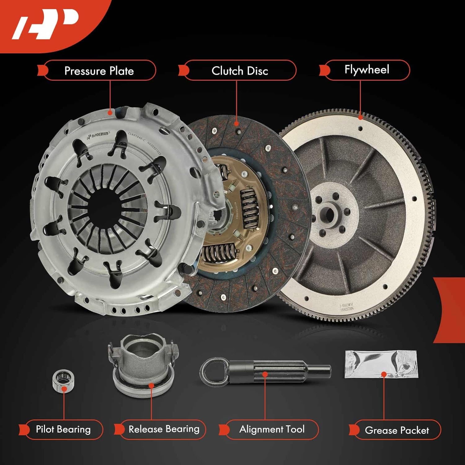 A-Premium Transmission Clutch Kit with Flywheel Compatible with Jeep Wrangler 1994-1995/1997-2002, Cherokee 1994-2000, TJ 1997-2002, 2.5L, Manual Transmission