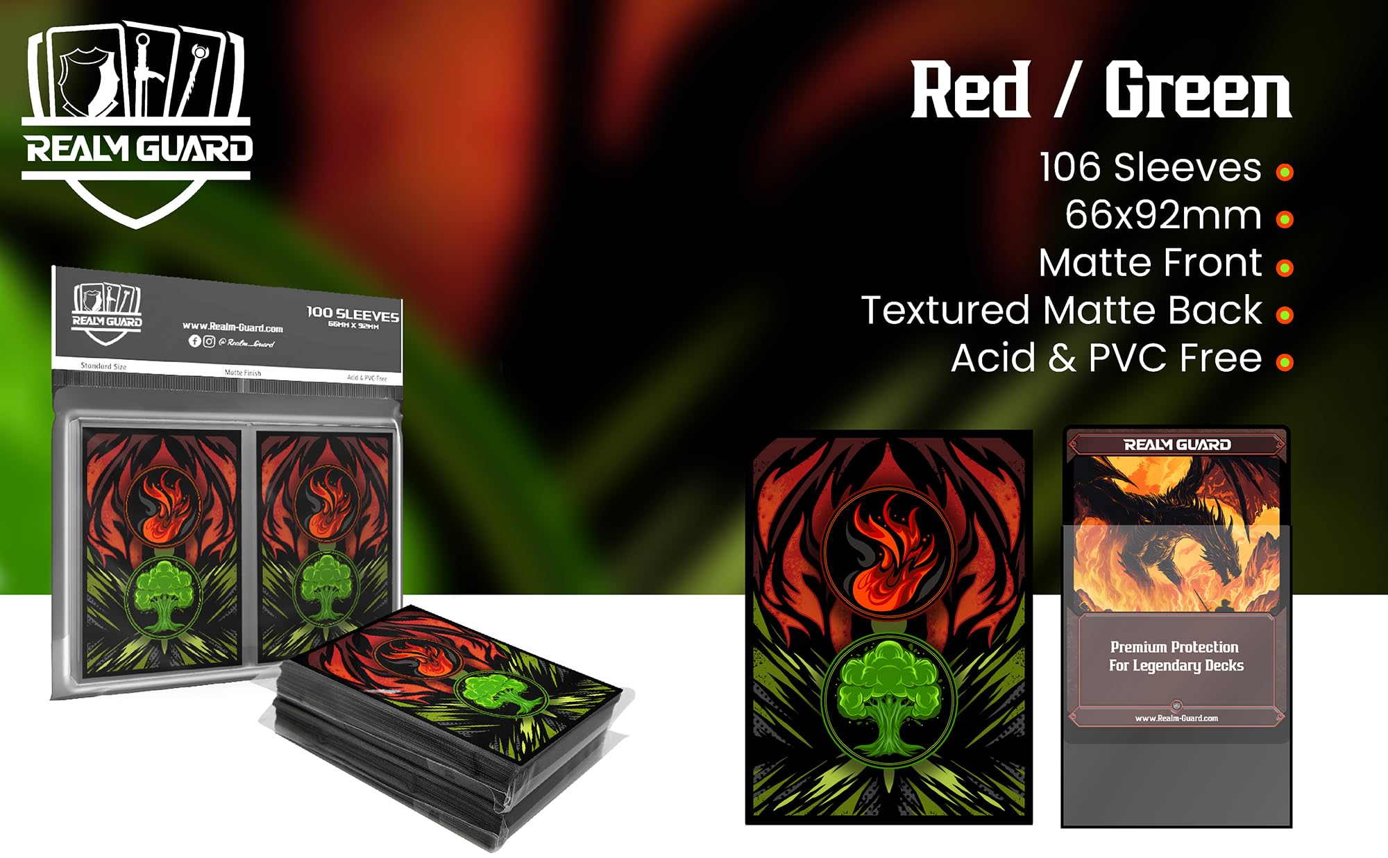 mtg green card sleeves Amazon.com: Realm Guard 100ct Textured TCG/MTG Card Art Sleeves (Blue/Green  Wizard) : Toys & Games