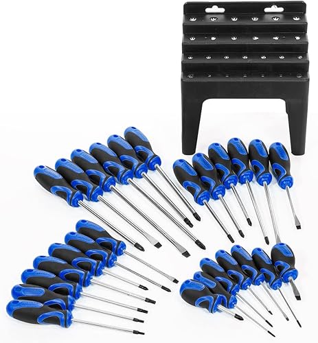 Miniatura 3 de Stark USA Juego de 26 destornilladores con puntas ranuradas Philips Pozi Star Organizing Set de puntas magnéticas con soporte