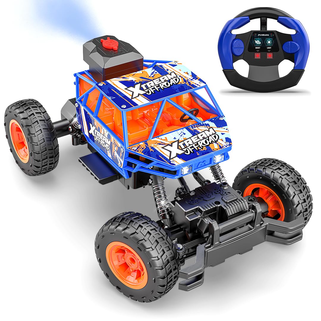 Mirana Duster 4WD 4x4 RC Car | High Speed ATV Remote Control Rock Crawler | C-Type USB Rechargeable Offroad Monster Truck | Spring Suspensions | Fun Outdoor Toy for Kids (4 Wheel Drive) (Blue)-image-13