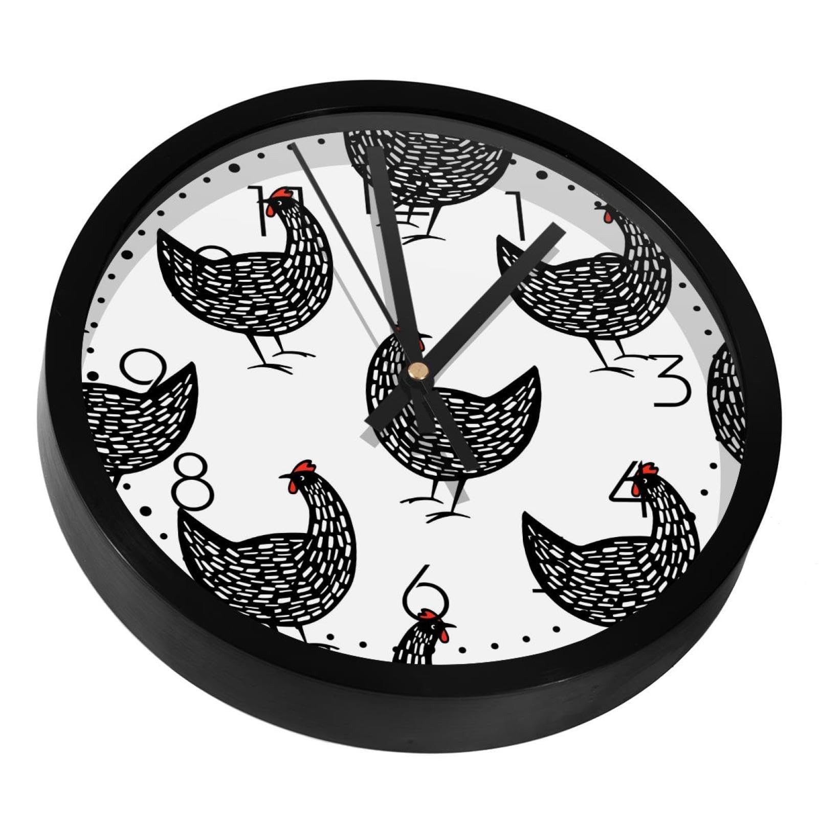 Horloge murale silencieuse à piles animaux de la ferme déco cuisine salon