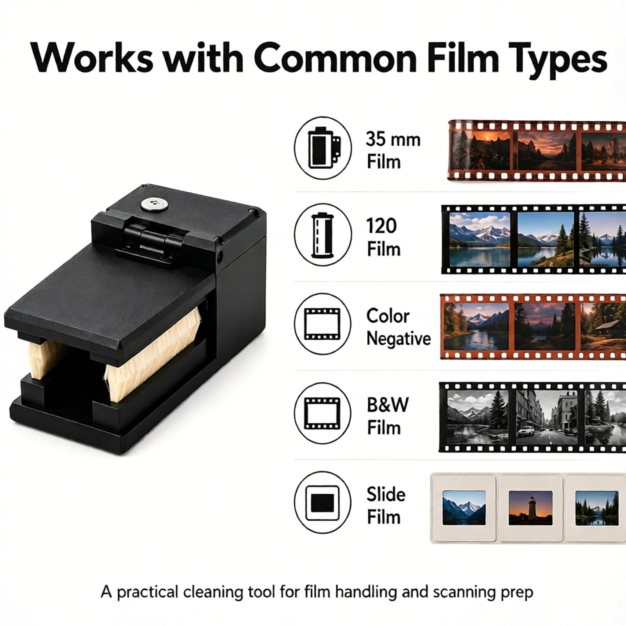Elektryczny Antystatyczny Odkurzacz Do Filmów, Szczotka Do Czyszczenia Negatywów 135/120 Z Dwiema Wełnianymi Szczotkami, Plazmowy Eliminator Ładunków Elektrostatycznych I Regulowany Nacisk Do