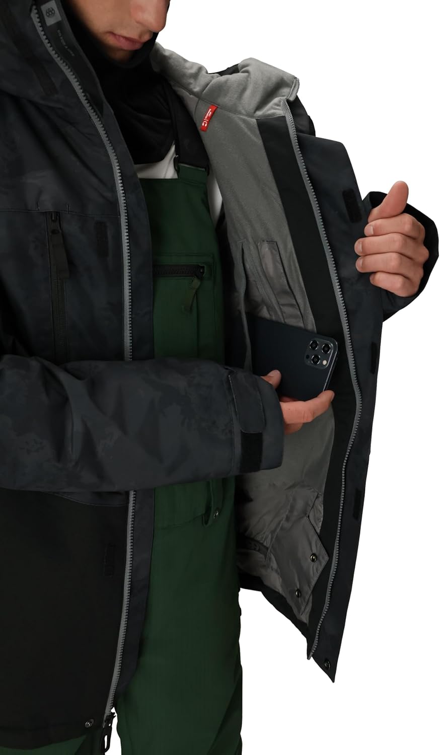 686 Men's Geo Insulated Jacket - Breathable Thermal Clothing with Asymmetrical Look - Water & Weather Resistant - Image 3