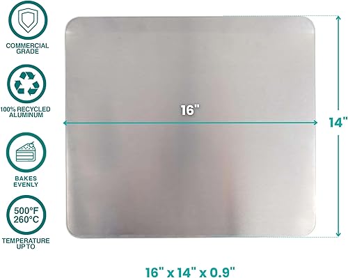 Miniatura 2 de Baker's Secret Hoja de galletas aislada de calidad comercial de aluminio puro natural extra gruesa (aislada, 2 hojas de galletas de 16 pulgadas)