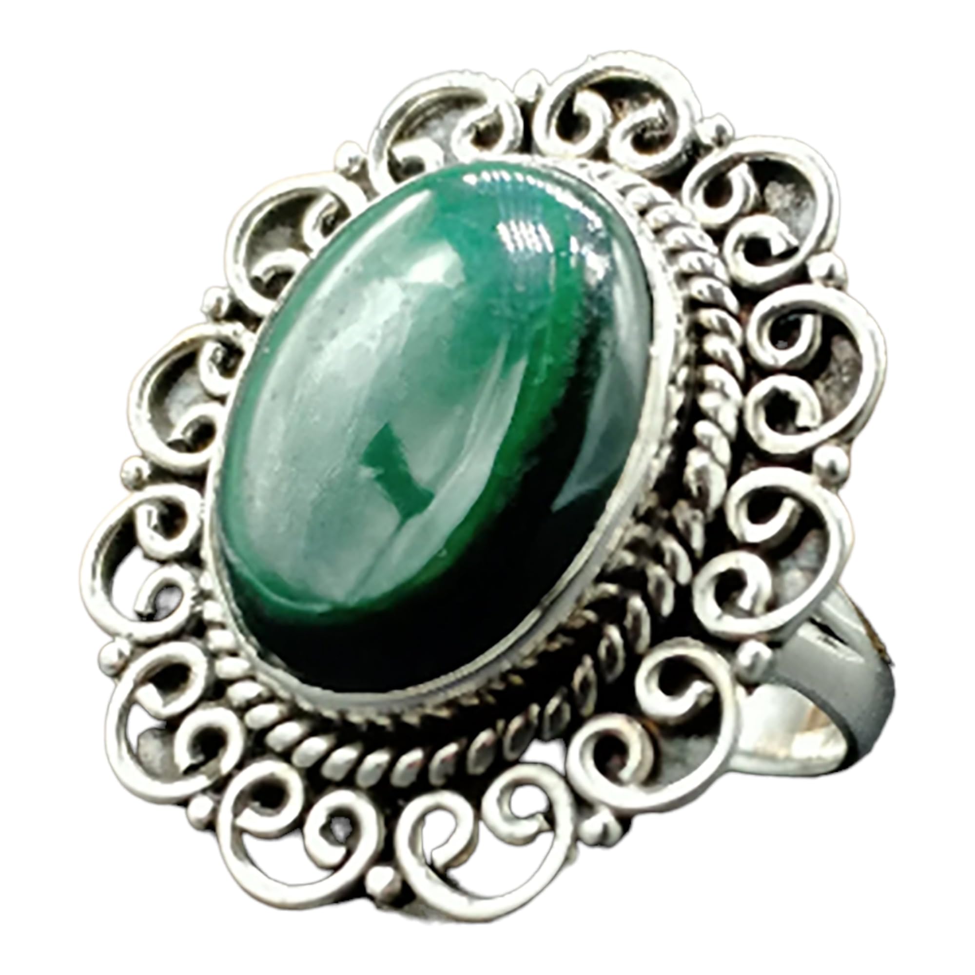 Solid 925 Sterling Silver Ring - Natural Malachite Ring - Handmade Silver Ring-925 Sterling Silver Ring - Malachite Designer Ring - Promise Ring -KOHI Ring - STG009 (11.25)
