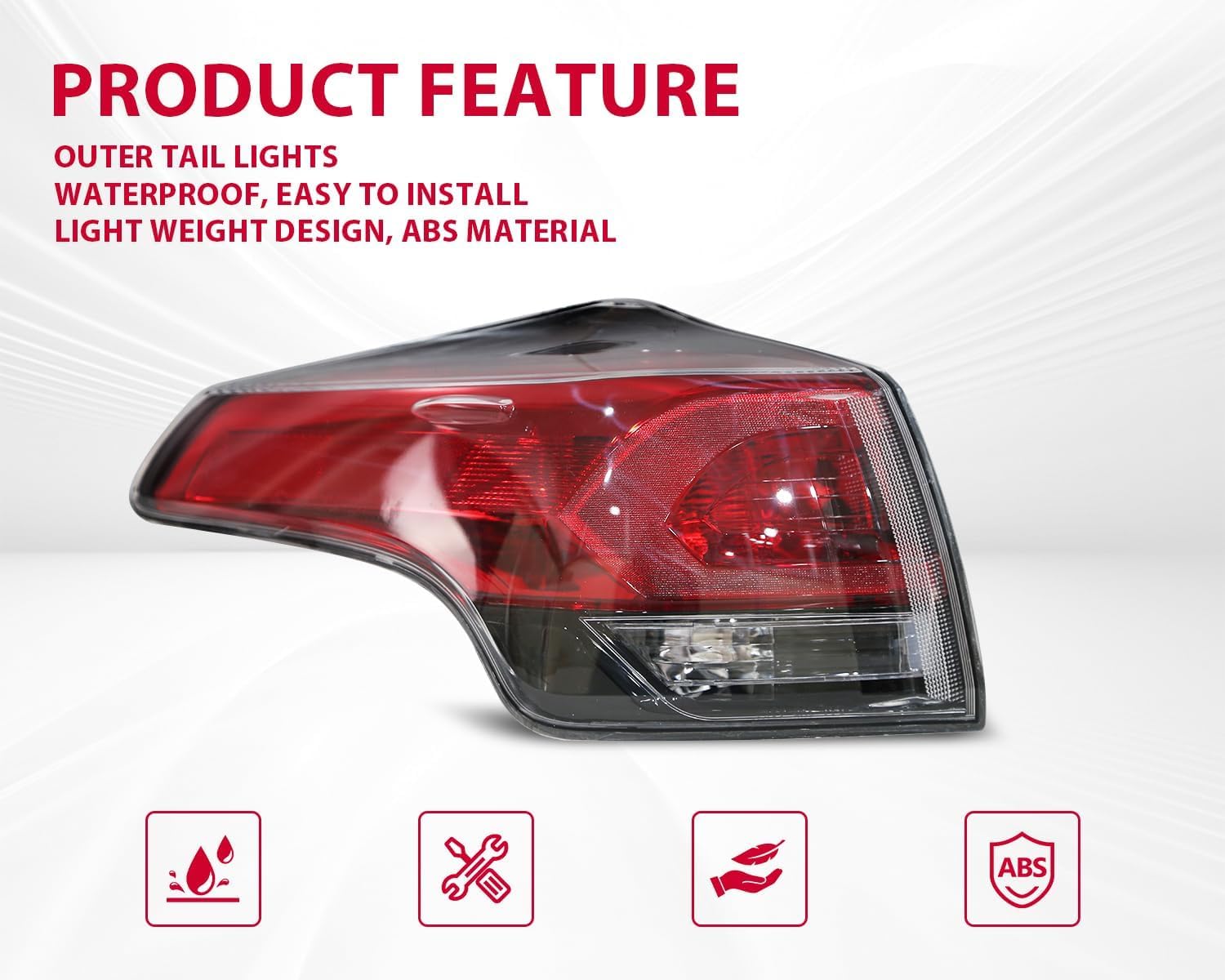 Outer Tail Light Compatible with 2016 2017 2018 Toyota RAV4 Left Rear Brake Lamp Driver Side Replacement for TO2804128