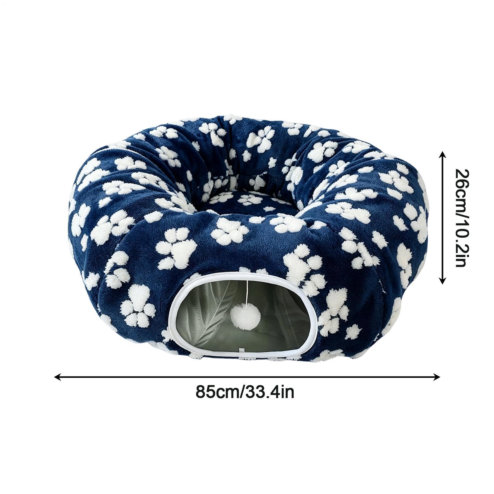 Generisch Donut para gatos, gran comodidad lavable con pelota de juego | Cueva para gatos Donut Cachorro Cama para Cachorros Conejo Mascotas Interior Piso Hogar Salón Dormitorio Balcón Esquina