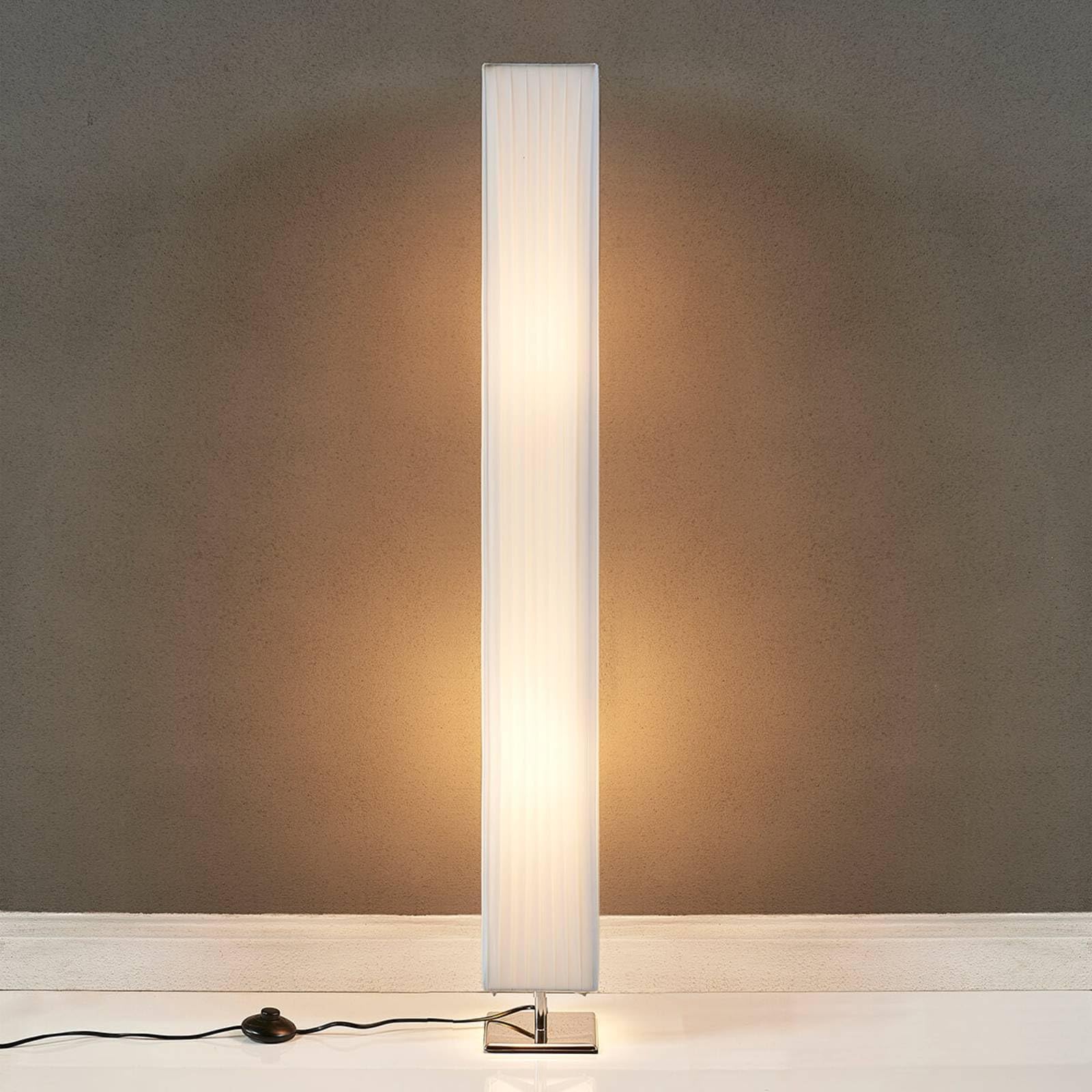Lindby lámpara de pie salón en blanco, cromo, | e27, 2 bombillas, moderno, de tela para sala de estar, salón, comedor, dormitorio