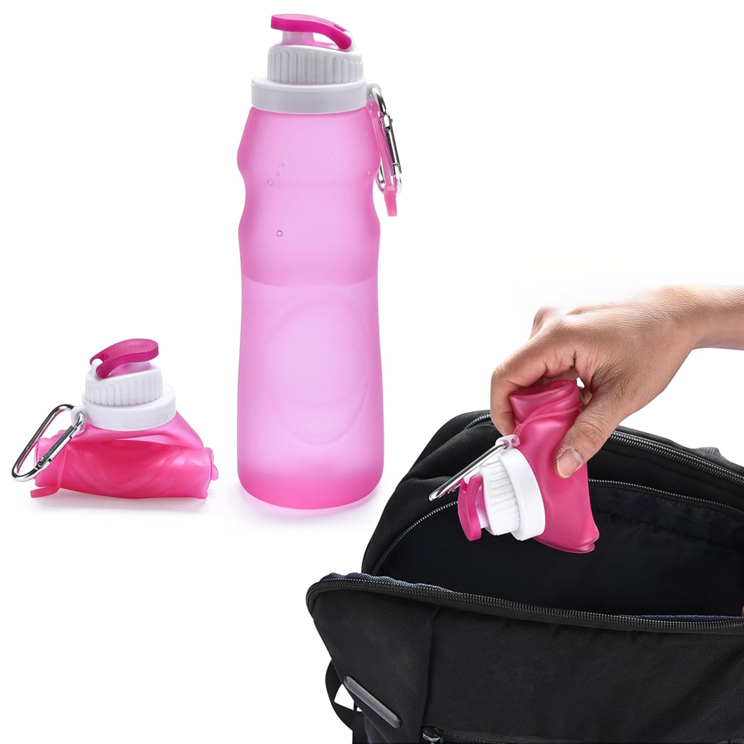 Auzlya Faltbare Trinkflasche 500 Ml – BPA-frei, Mit Karabiner, Leicht & Platzsparend, Für Wandern, Reisen, Fitness – 3er Pack Auzlya Faltbare Trinkflasche 500 Ml – BPA-frei, Mit Karabiner, Leicht & Platzsparend, Für Wandern, Reisen, Fitness – 3er Pack
