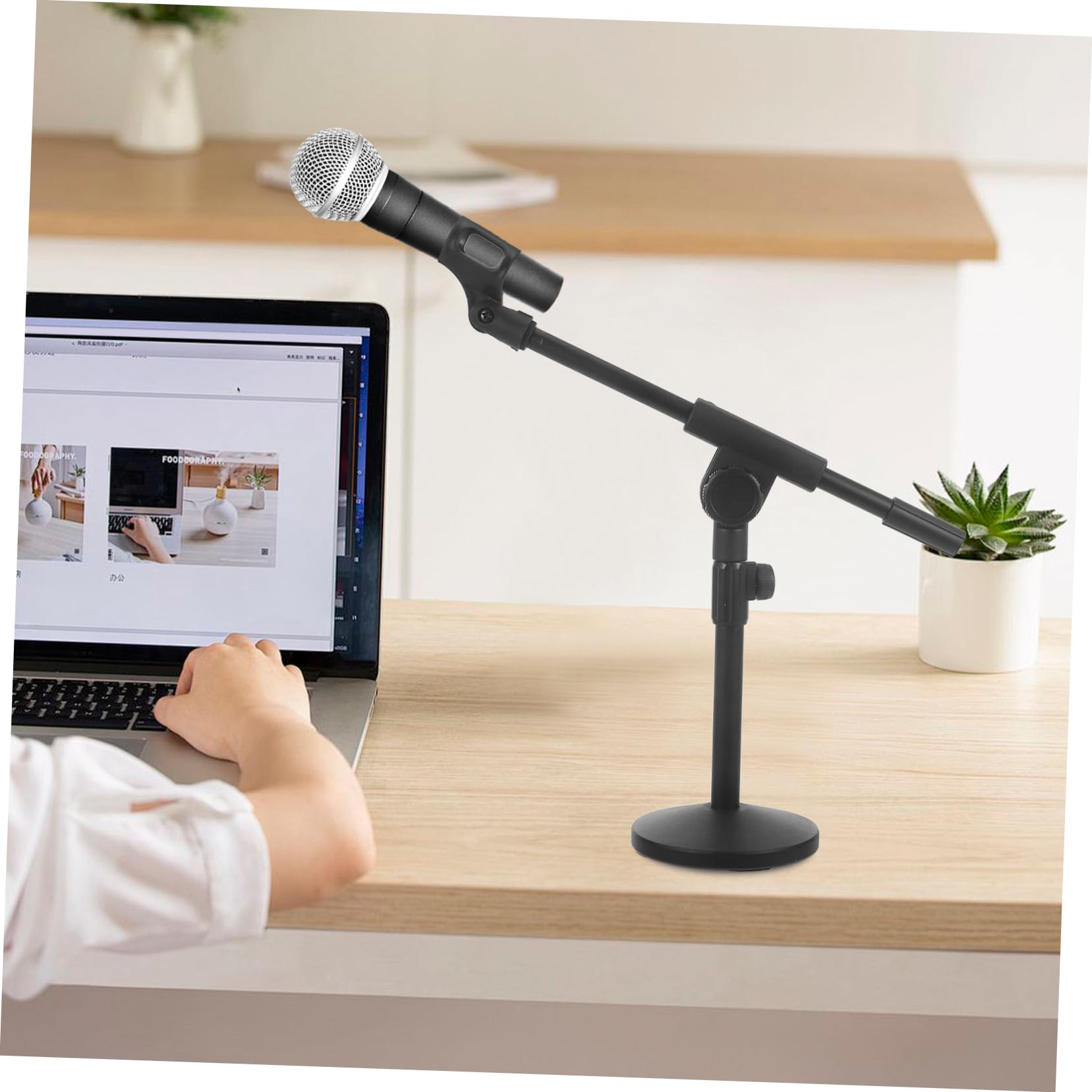 Gatuida Supporto Per Microfono Da Tavolo Regolabile Accessorio Per Home Studio e Performance Con Base Stabile e Clip Per Microfono