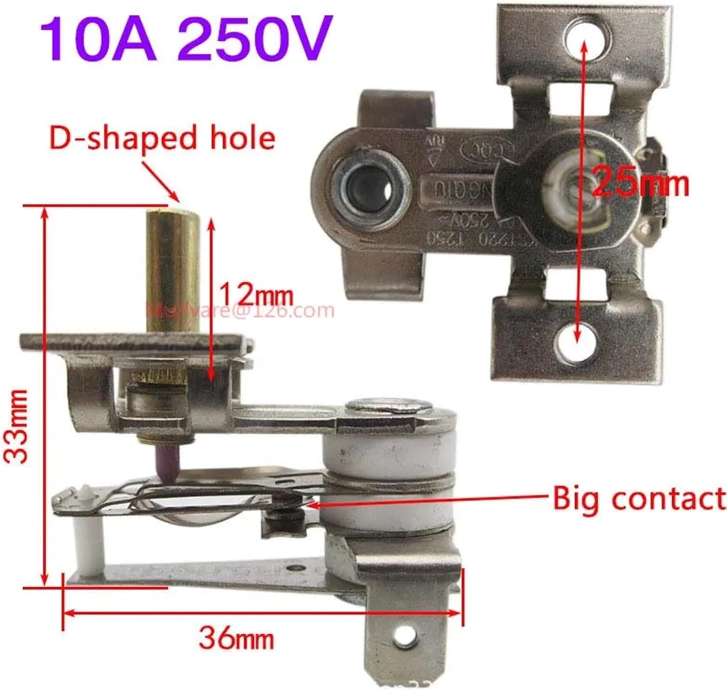 2Pcs 10A/16A Electric Heater Thermostat Electric Oil HeaterThermostat Switch(16A)