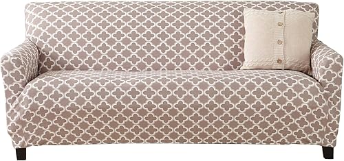 Funda de sarga impresa Great Bay Home Funda elástica para sofá de una pieza. Funda de sofá sin tirantes para sala de estar. Funda de la colección