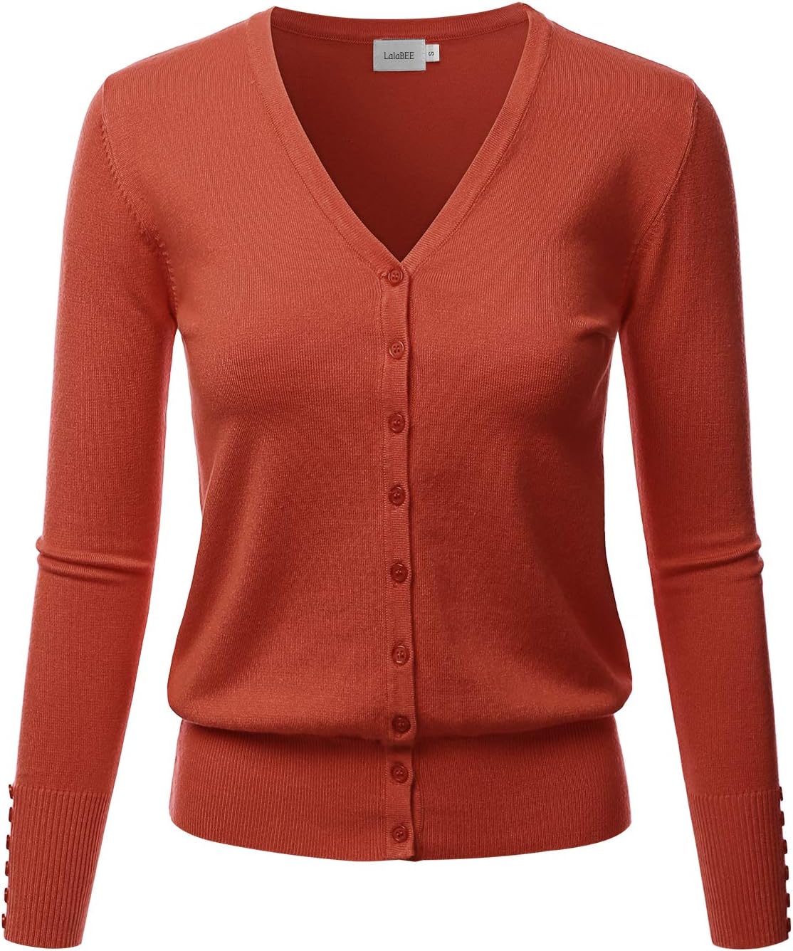LALABEE Women's V-Neck Long Sleeve Button Down Sweater Cardigan Soft Knit(S-XXL)