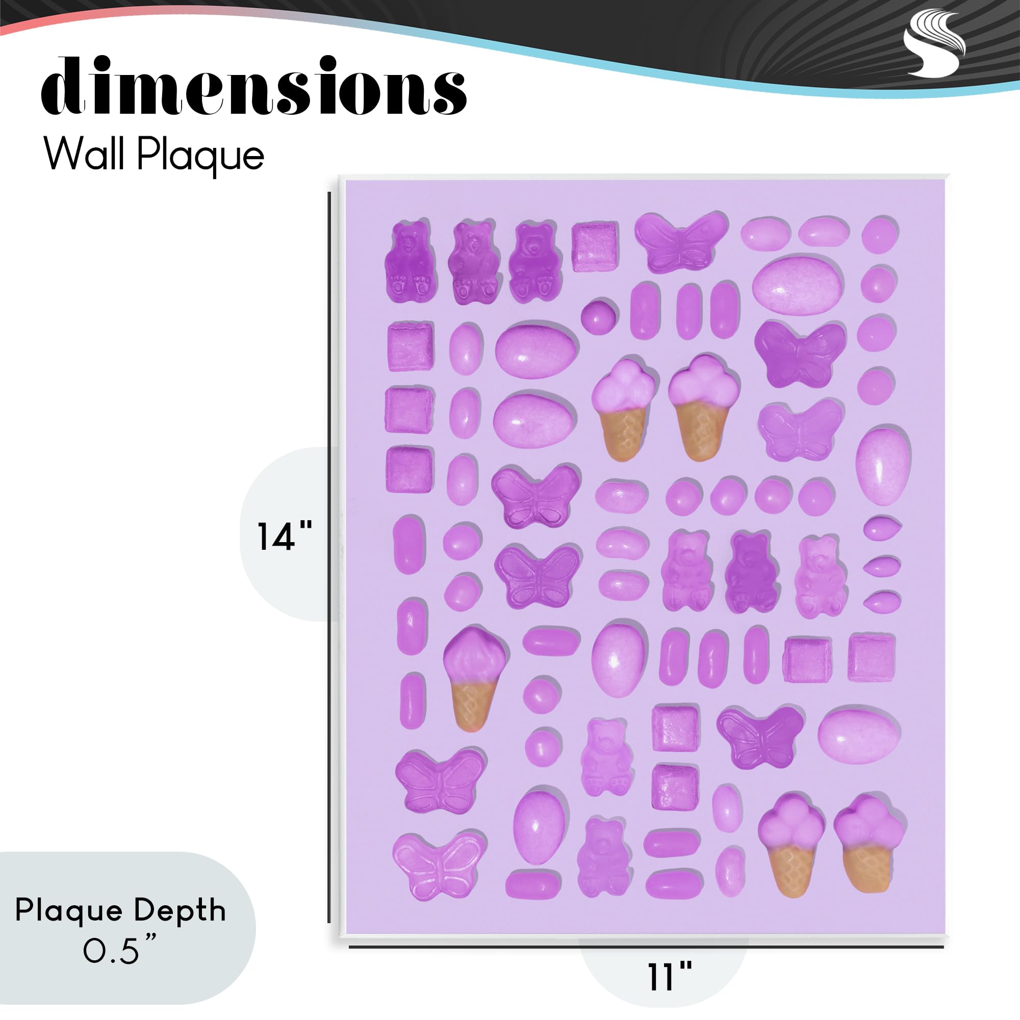Lilas Purple Candy Still Life Impression sur plaque murale 28 x 35,6 cm