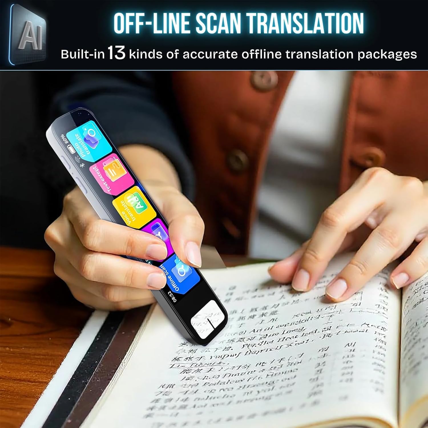 Pen GPT - PenGpt, ScanSense AI Scanning Smart Pen - Instant Al Assistance, 0.5s Fast Identification, Offline Translation (150+ Languages), Instant AI Answers 99% Accuracy, with HD Touchscreen (Black)
