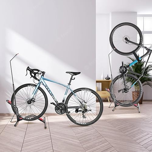 Miniatura 2 de SYPEPJI Bike Stand Floor-Adjustable Vertical & Horizontal Bicycle Parking Rack, Space-Saving Upright Bike Stand, IndoorOutdoor Bike Storage Stand