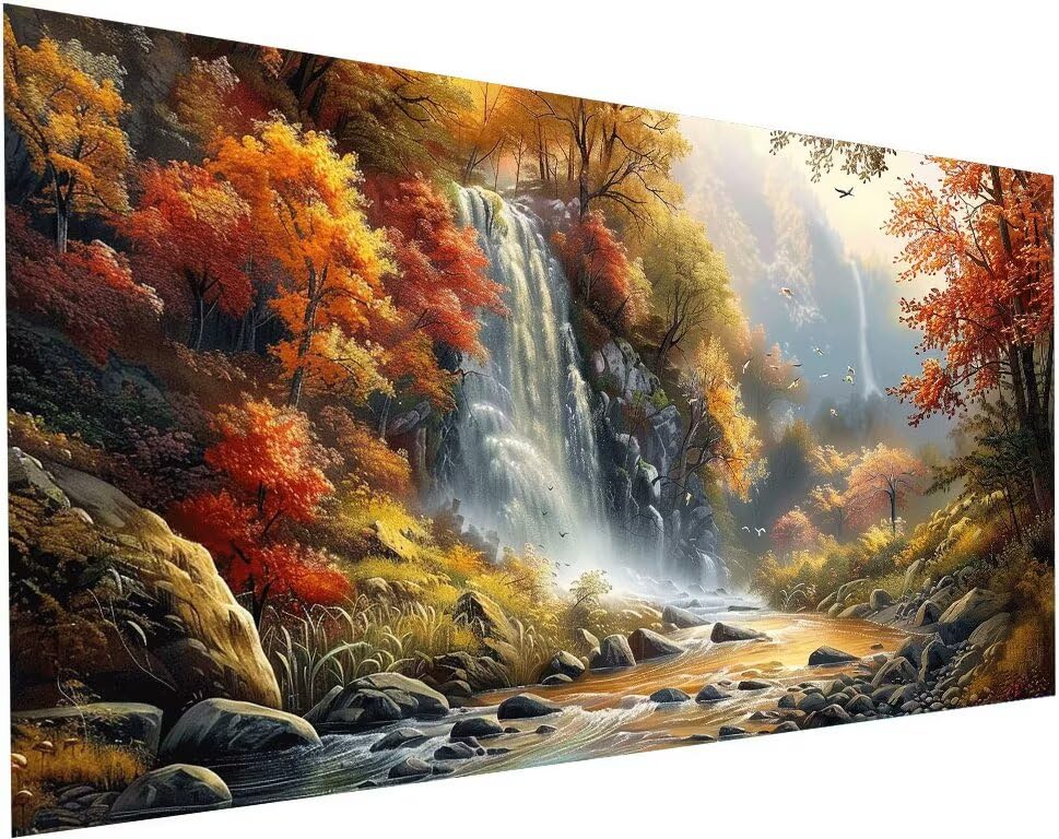 Peinture Diamant Paysage d'Automne XXL 100x200 pour Décoration Maison
