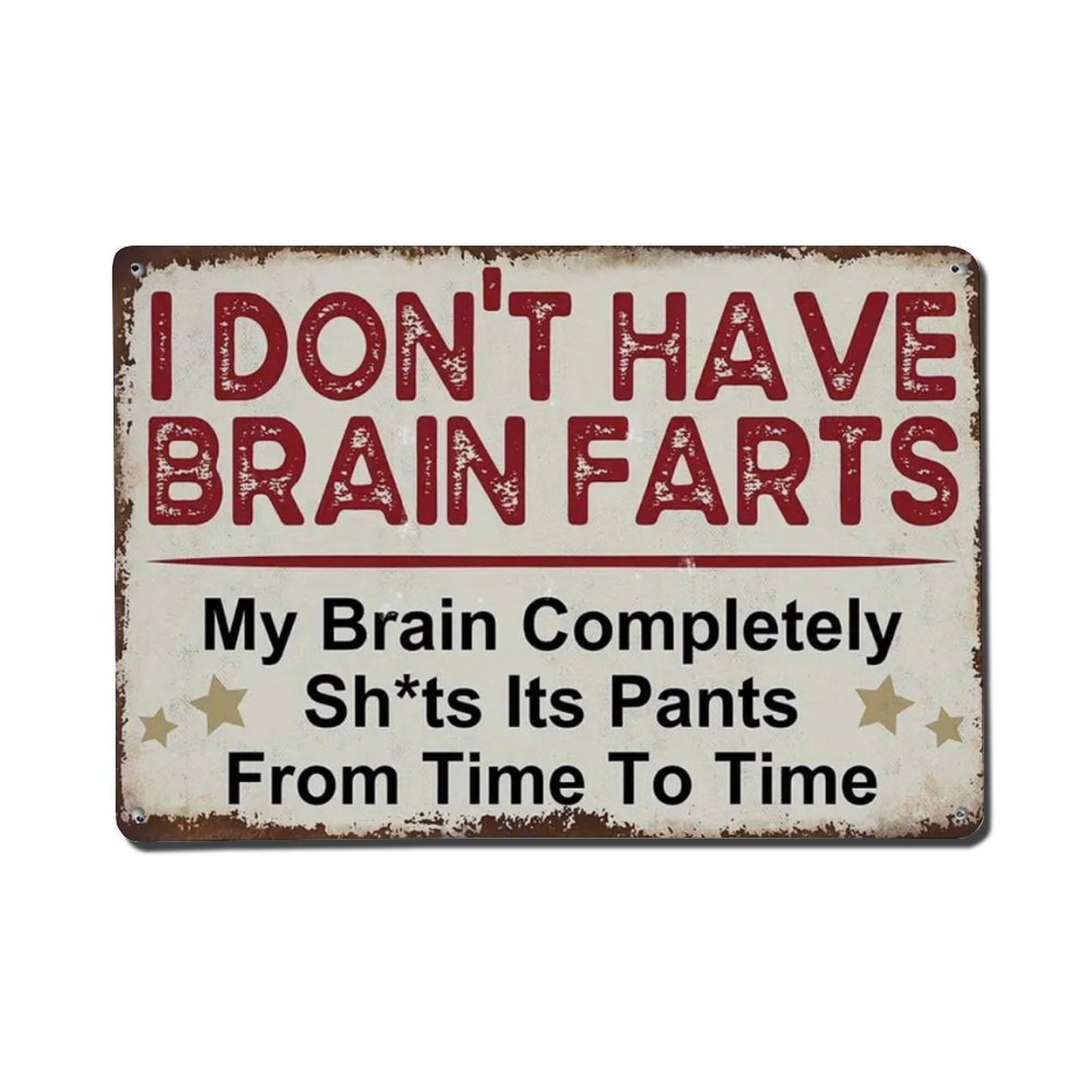 Rkundrne Vintage I Don't Have Brain Farts Metal Tin Sign Garden Bedroom Cafe Bar Man Cave Home Wall Decor Metal Poster 8X12 In