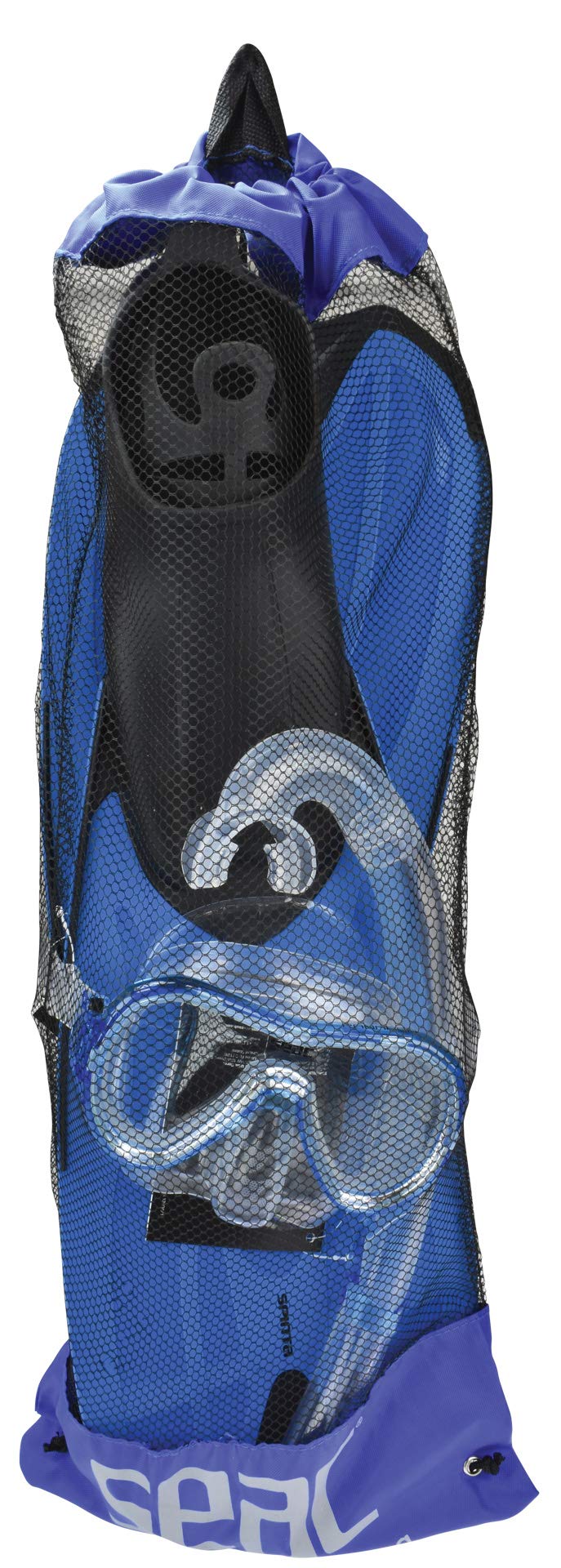 SEAC Unisex-Adult Spinta Set mit Schuh-Flossen, Unterwassertauchmaske und Spritzschutz-Schnorchel für Erwachsene und Kinder