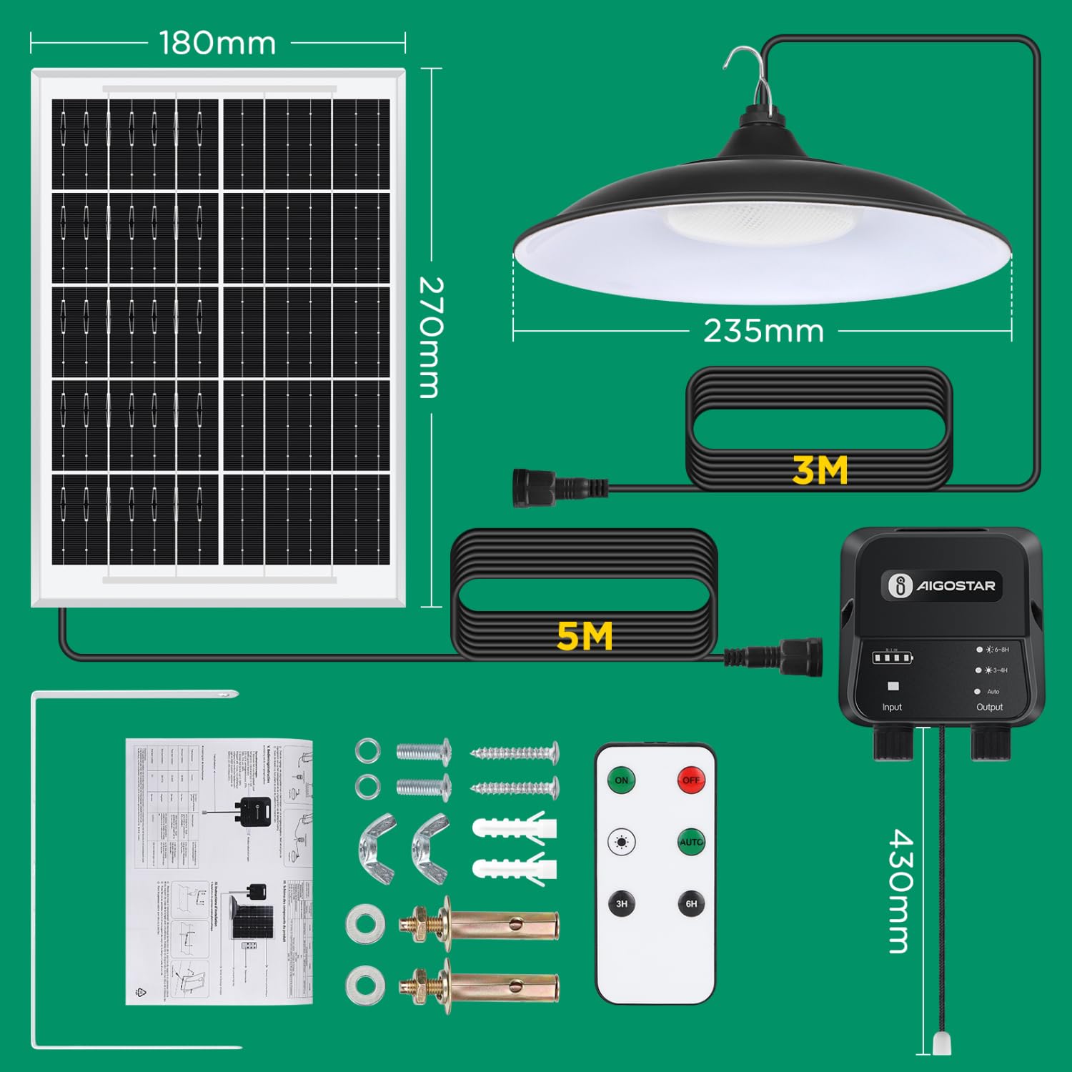 Aigostar Solar-hängeleuchte,2 Stück,8 m Kabel,Solarlampen für außen hängend mit Fernbedienung und Zugseil,6000 mAh,Große Batteriekapazität,IP65 wasserdicht Solarlampe für Innen/Außen,Garten,Camping