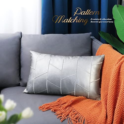 Miniatura 38 de BRAWARM Fundas de almohada de piel sintética de 18 x 18 pulgadas, fundas de almohada de cuero negro, paquete de 2, almohadas decorativas de cuero