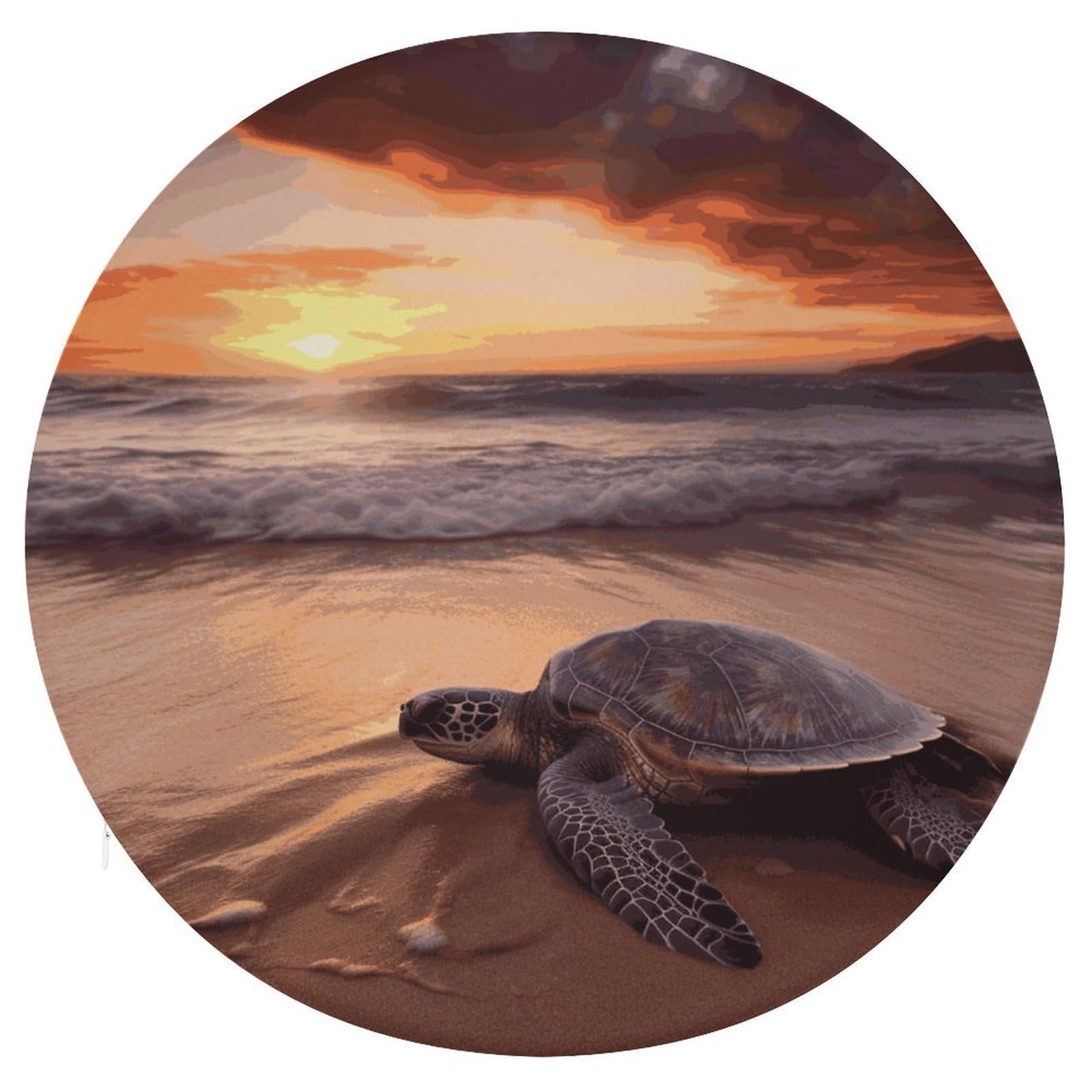 Adfgyerh Style Sea Turtle Sunset Cushion Memory Foam Pillow Core，Seat Cushion Detachable Design，Chair Cushions Suitable For All Seasons, And Can Be Used In Offices, Dining Rooms, Homes, And Other Settings.