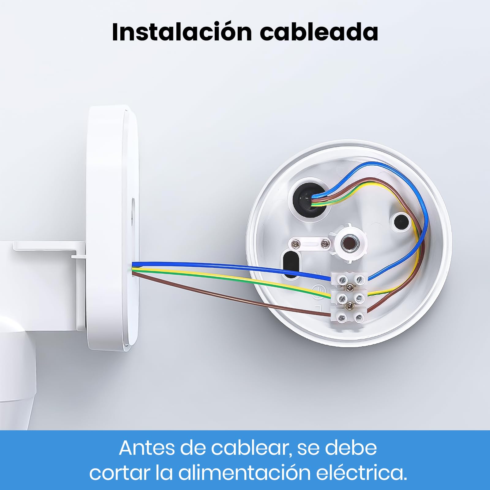 aosu 3K HD Proyectores Exteriores con Cableado, 2600 lúmenes, PTZ 360° | 3 sensores PIR, Grabación 24/7, Visión nocturna, IP65 impermeable, Wi‑Fi 2,4 GHz, Para entrada/jardín