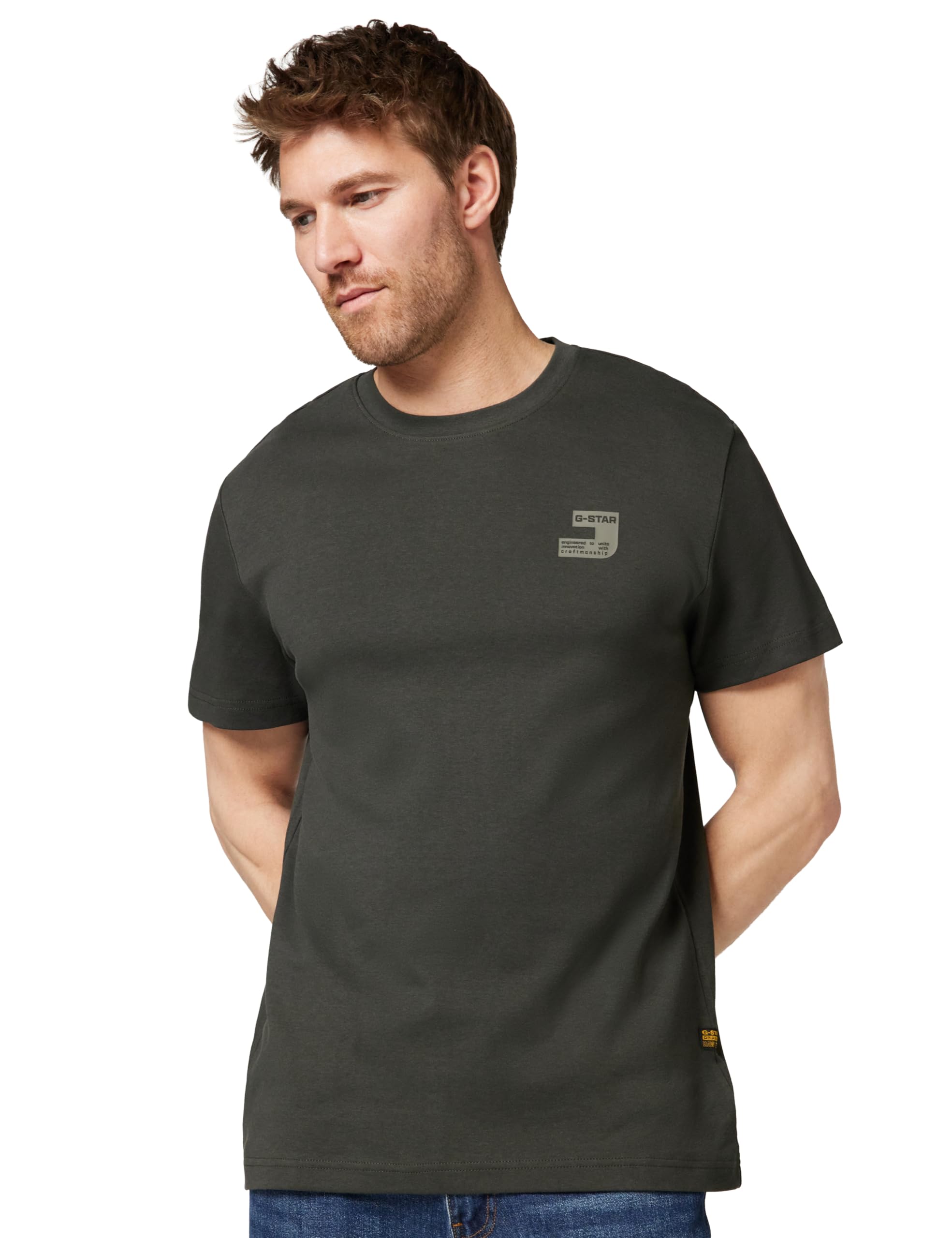 G-STAR 8719965012981 Chest Logo r t, Grey (Asfalt D26821-d976-995), L