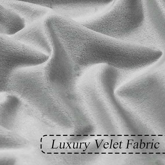 WEST LAKE Velvet Grey Blackout Winter Curtains Room Darkening Window Drapes Super Soft Luxury Drapes for Bedroom Rod Pocket Back Tab Curtains for Living Room Gray 52 Wx63 L,2 Panels